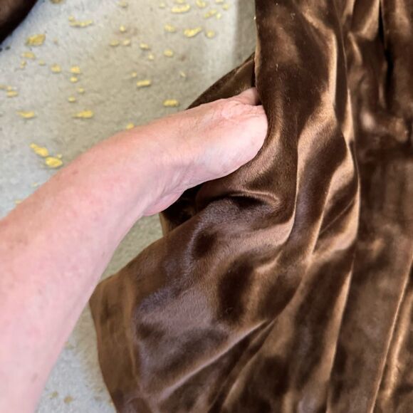 Alfani brown faux fur texture soft mid length lined collared coat jacket MP - Picture 11 of 12